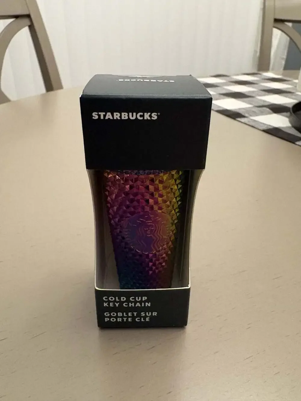 Starbucks 2023 Fall Oil Slick Studded Cold Cup Key Chain